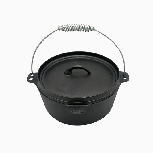Outdoor Camping Cast Iron Dutch Oven Set——Can lift large-sized saucepan
