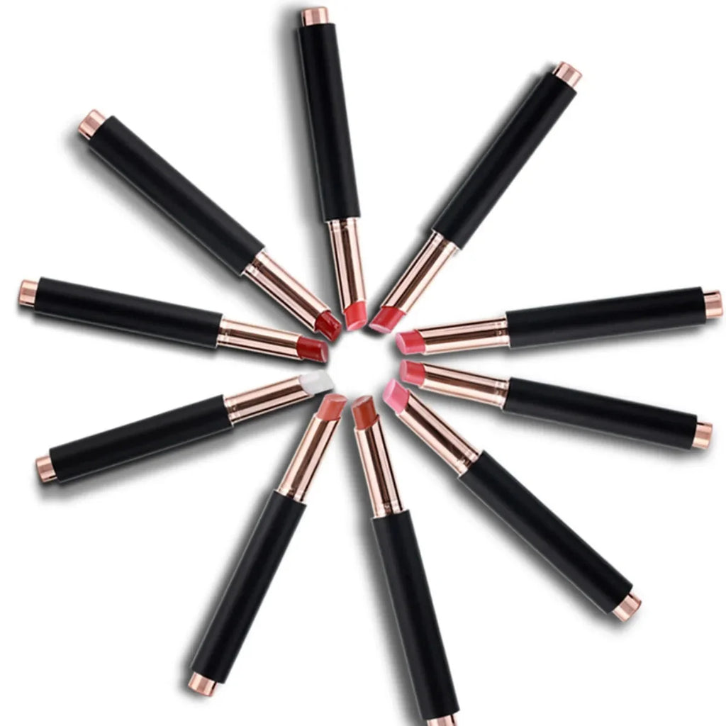 10-color black tube matte moisturizing press lipstick