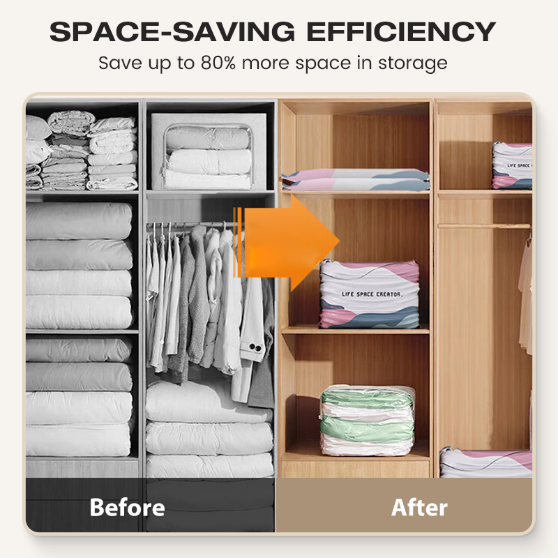 🧳💨 No‑Pump Vacuum Storage Bags